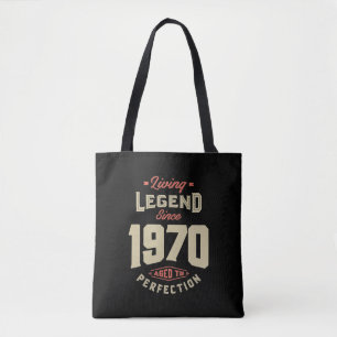 Tote Bag Légende depuis 1970 Cadeau Anniversaire