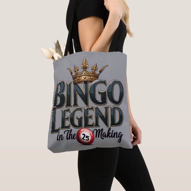 Tote Bag Légende du Bingo couronnée de typographie rétro en (De près)