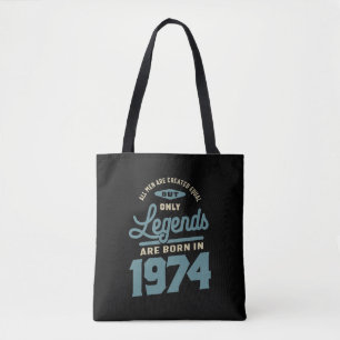 Tote Bag Légendes Depuis 1974 Cadeau Anniversaire