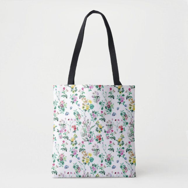 Tote Bag Léger joli motif floral été (Devant)