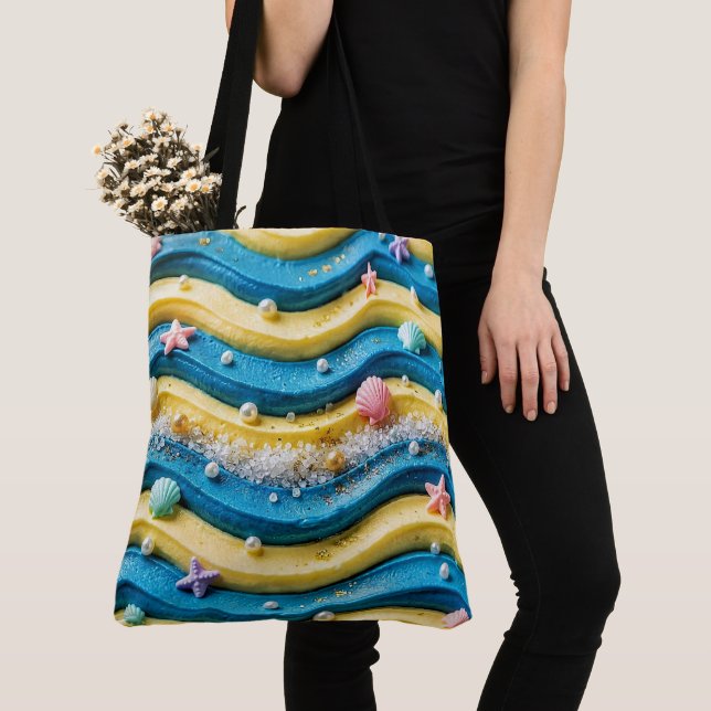 Tote Bag Legging Ocean Wave Cake - Étoile de mer côtière  (De près)