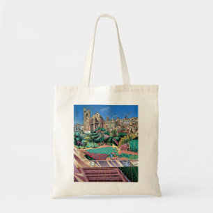 Tote Bag L'église et village Joan Miro à Mont-Roig del Camp