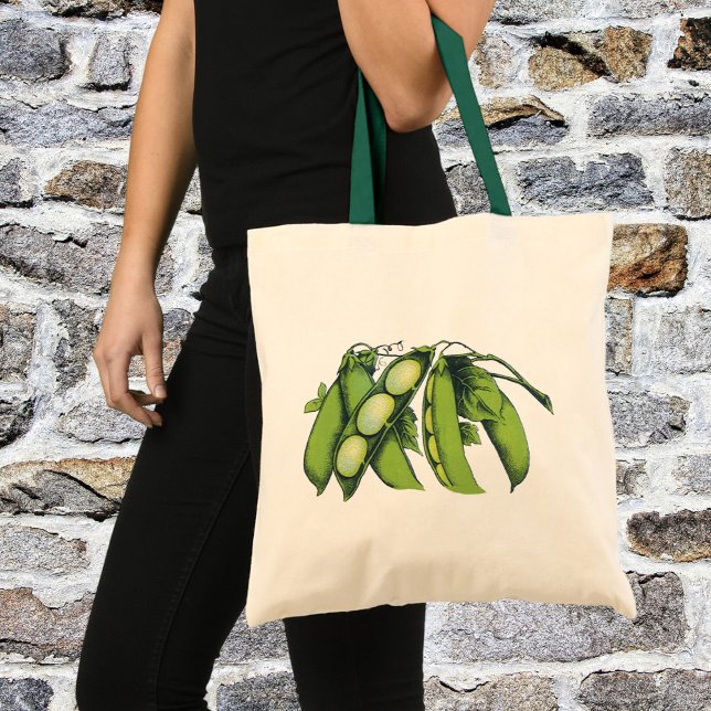 Tote Bag Légumes Anciens ; Haricots de Lima, Aliments de Fe (Créateur téléchargé)