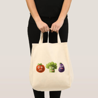 Tote Bag Légumes drôles - aubergine de tomate de brocoli