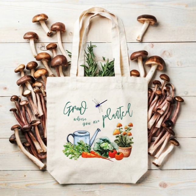 Tote Bag Légumes du jardin disant arrosage canne (Créateur téléchargé)