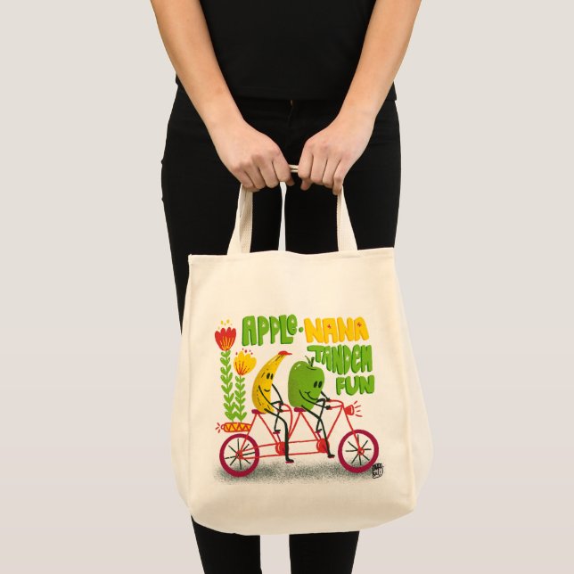 Tote Bag Légumes et fruits à vélo (Devant (produit))