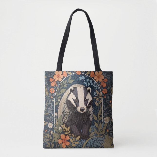 Tote Bag L'élégant Badger inspiré William Morris (Devant)