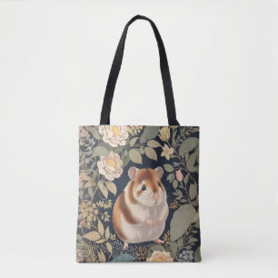 Tote Bag L'élégant Hamster William Morris Inspiré Floral