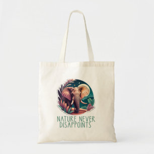 Tote Bag L'ÉLÉPHANT Art LA NATURE NE DÉÇOIT JAMAIS