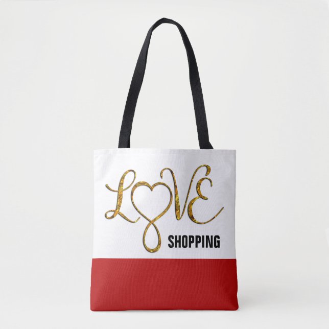 Tote Bag Lémiscate Coeur Infinité - Or AMOUR (Devant)