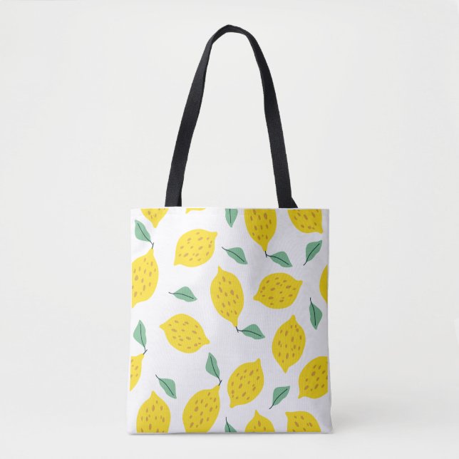 Tote Bag Lemon Print Bag, Brighten Your Style with a Trend (Devant)
