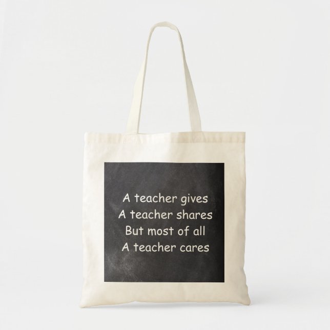 Tote Bag L'enseignant donne des actions Cares Chalkboard Id (Devant)
