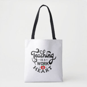 Tote Bag L'enseignement est un travail de coeur apprécié pa