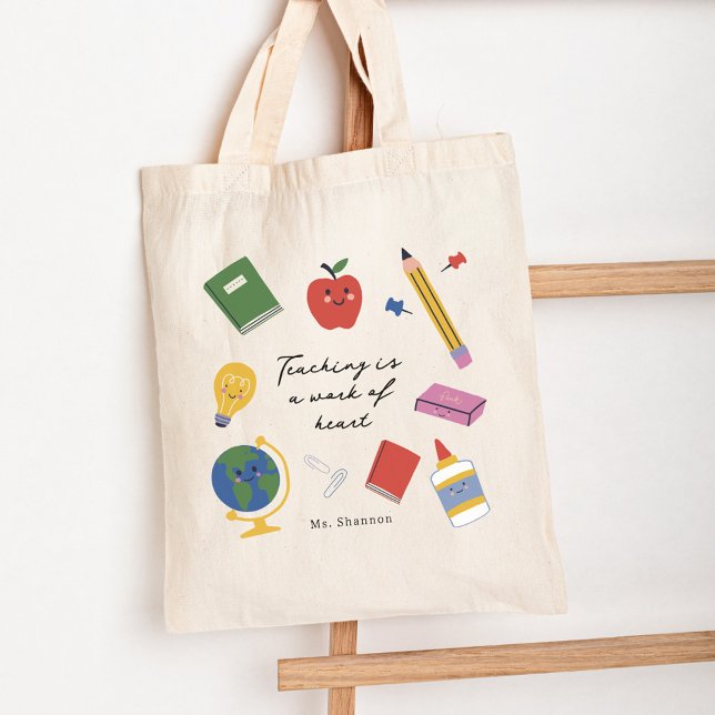 Tote Bag L'enseignement est une oeuvre de coeur (Créateur téléchargé)