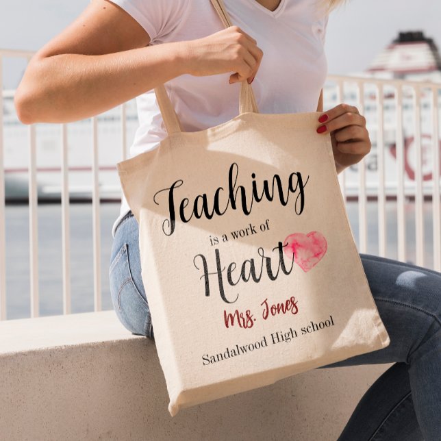 Tote Bag L'Enseignement Est Une Oeuvre De L'École De Coeur  (Créateur téléchargé)