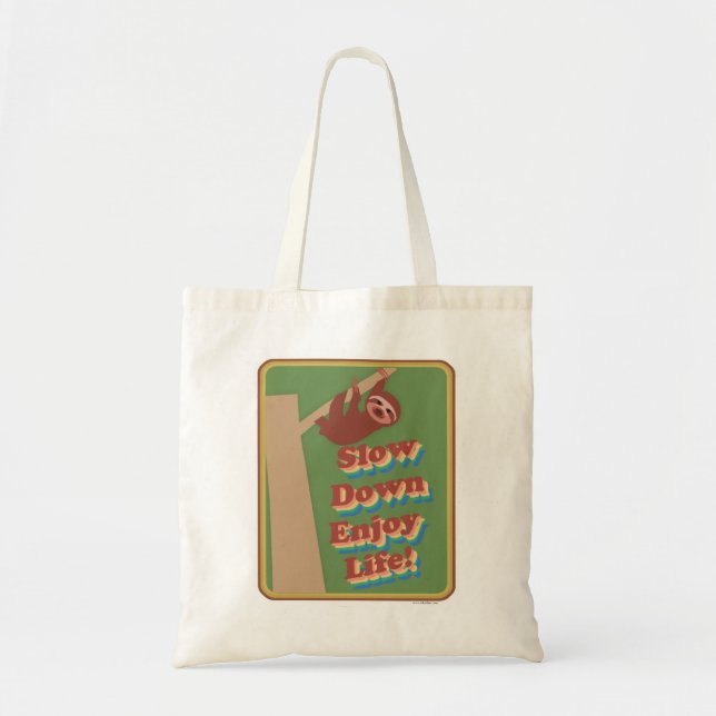 Tote Bag Lente Funky Retro Sloth Epic Animal Motto Art (Devant)