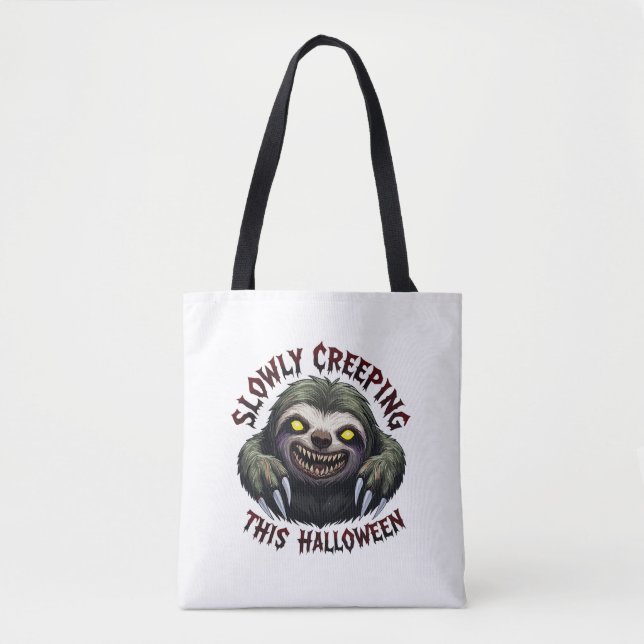 Tote Bag Lentement Creeping Cette Halloween - Sloth Déplais (Devant)