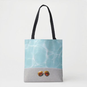 Tote Bag Lentille orange encadrée d'or Lunettes de soleil à