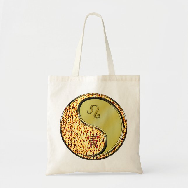 Tote Bag Léo et tigre métallique (Devant)