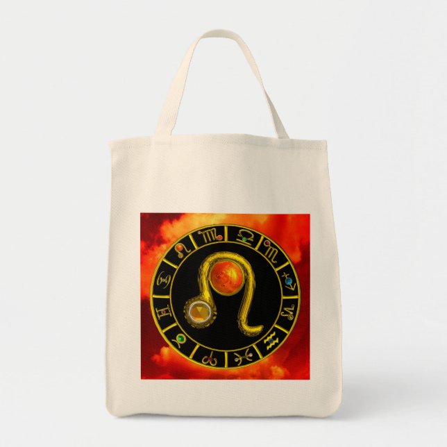 Tote Bag LEO / Gold Zodiac Anniversaire Bijoux Astrologie G (Devant)
