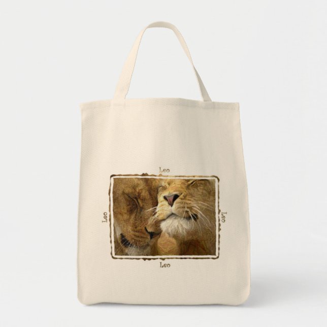 Tote Bag Leo - Lions au crayon de couleur  (Devant)