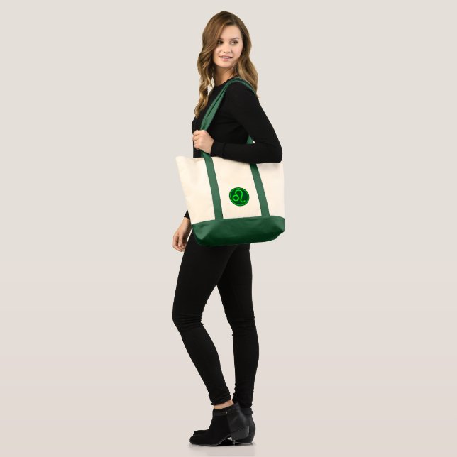 Tote Bag Leo Zodiac Symbol Green Contrast (Devant (modèle))