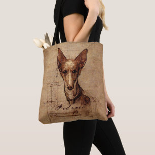 Tote Bag Leonardo Da Vinci Style Podenco Chien Fourre-tout