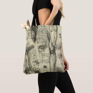 Tote Bag Leonardo da Vinci Vintage Anatomie humaine Larynx