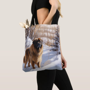 Tote Bag Leonberger Laissez-le neiger Noël