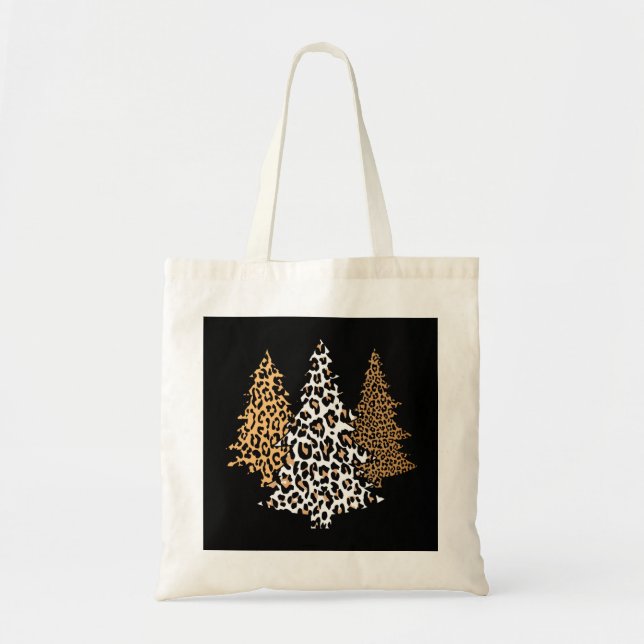 Tote Bag Leopard Arbres de Noël Cheetah Poster de animal Ho (Devant)