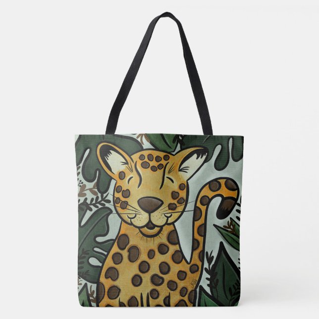 Tote Bag Leopard Cheetah Big Jungle Cat Art De Jess (Devant)