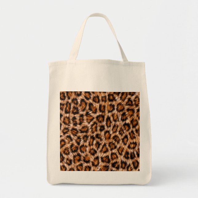 Tote Bag Leopard Jaguar Chat fourrure Brown Motif-24609 (Devant)
