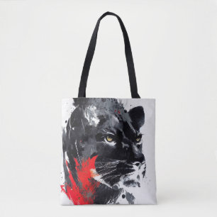 Tote Bag Leopard Panther Wild Nature Free Spirit Art Brush