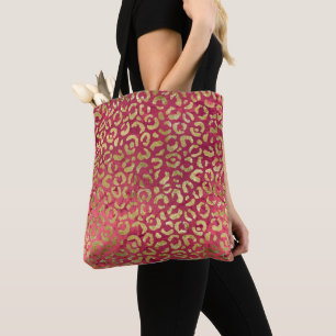 Tote Bag Léopard rouge doré