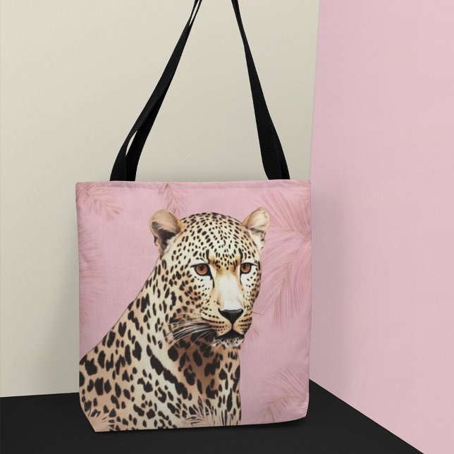 Tote Bag Léopard sauvage or et rose  (Créateur téléchargé)