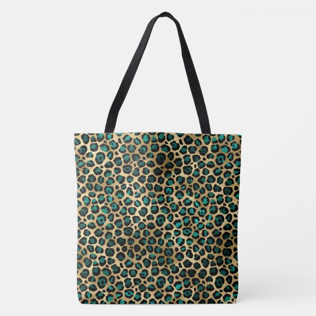 Tote Bag Léopard turquoise animalier (Devant)