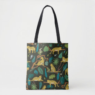 Tote Bag Léopards dans la jungle : Vintage sauvage