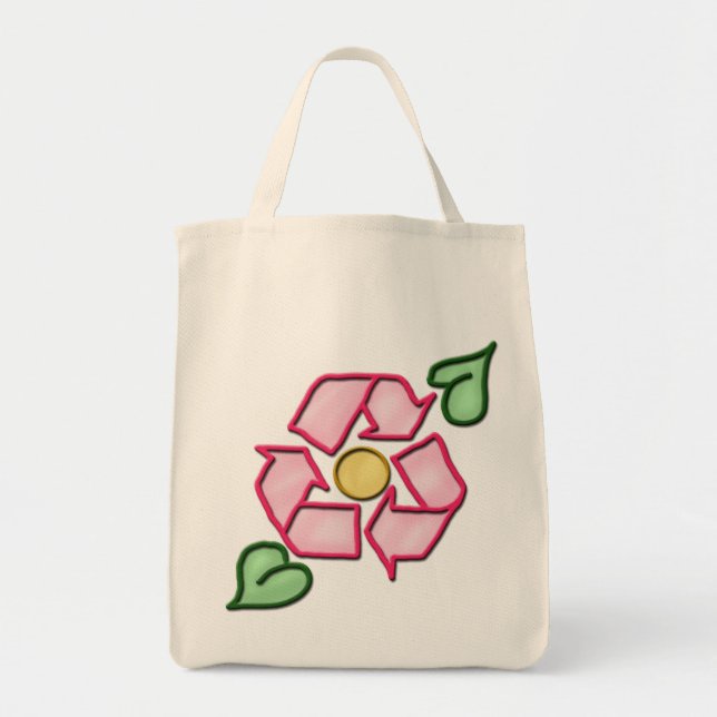 Tote Bag L'épicerie Fourre-tout de fleur de réutilisation (Devant)