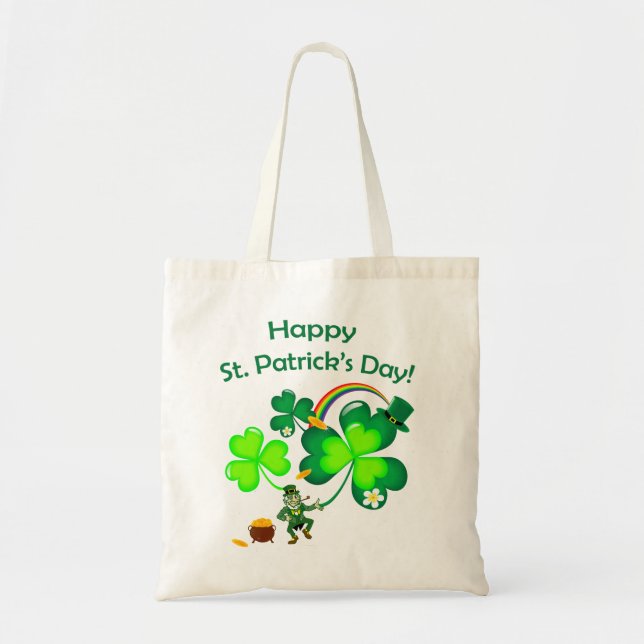 Tote Bag Leprechaun et Shamrock (Devant)