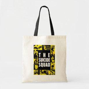 Tote Bag L'équipe du suicide   Blocs d'icônes jaune et no