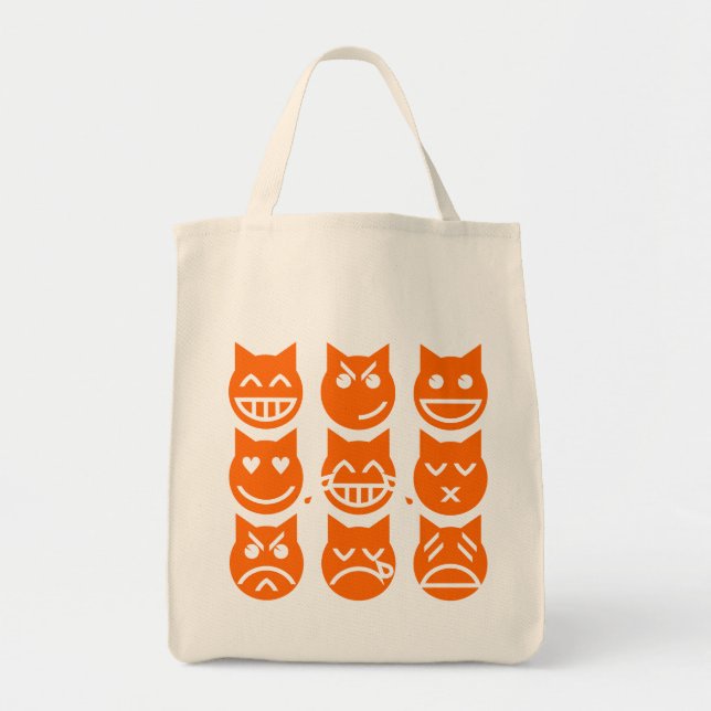 Tote Bag Les 9 vies du chat Emoji (Devant)
