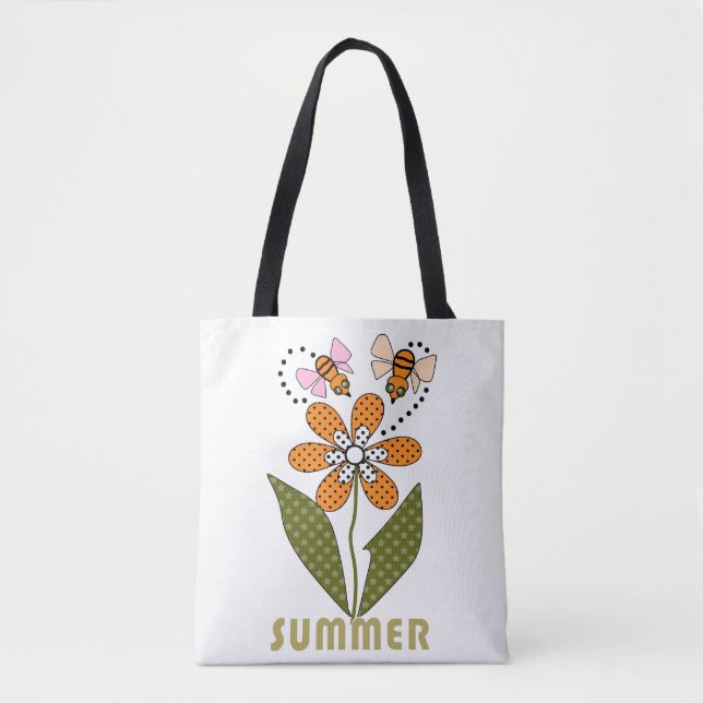 Tote Bag les abeilles aiment l'été et moi aussi (Devant)