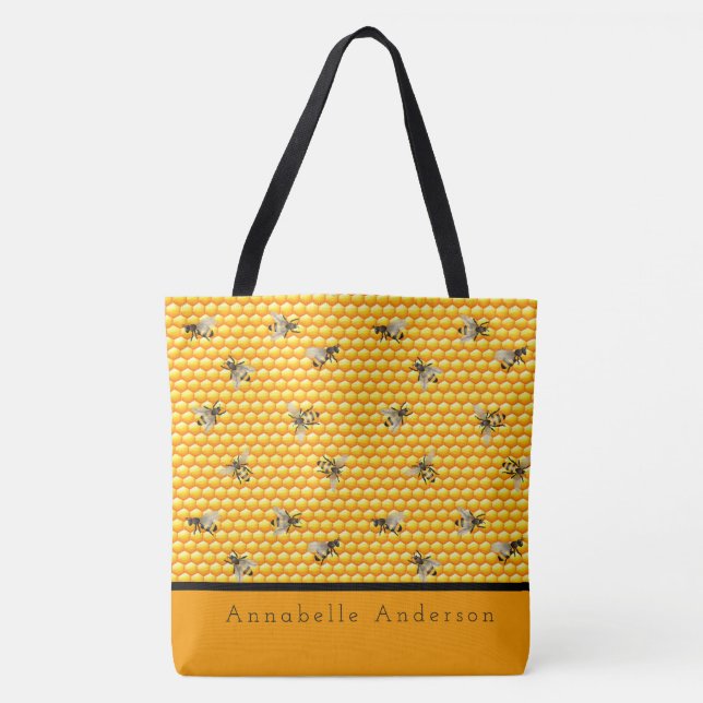 Tote Bag Les abeilles sur Honeypeb Personnaliser (Devant)