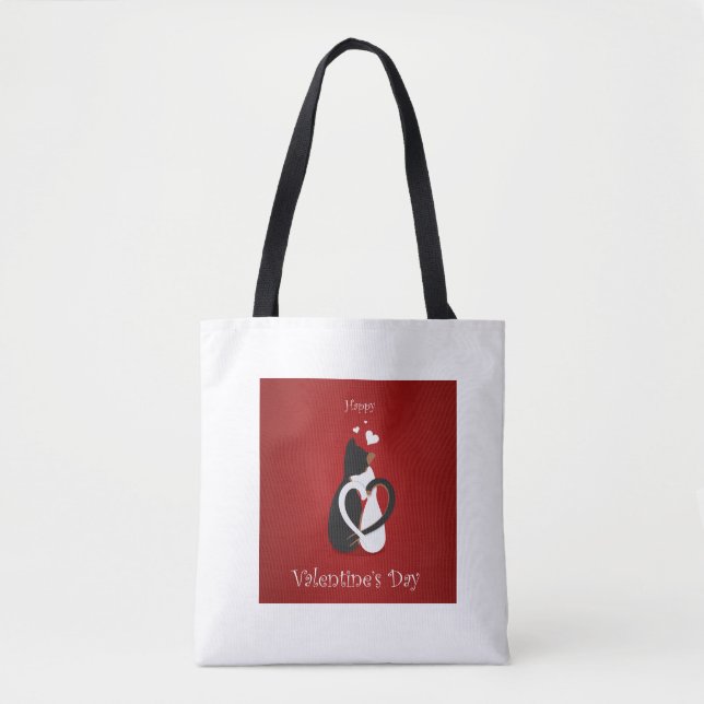Tote Bag Les amateurs de chats de Valentine (Devant)