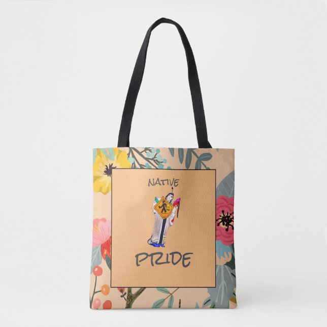 Tote Bag Les Amérindiens encore ici Cartoon Floral Ayasha (Devant)