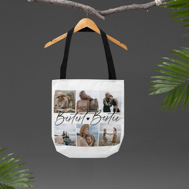 Tote Bag Les amis de 'Bestest Bestie' tiennent un collage p (Créateur téléchargé)