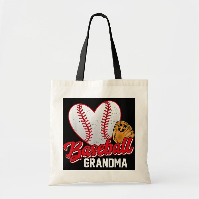 Tote Bag Les amoureux du baseball de grand-mère de baseball (Devant)