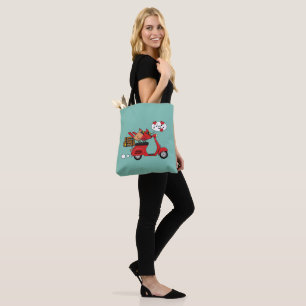 Tote Bag Les amoureux du Cardinal Rouge sur Scooter