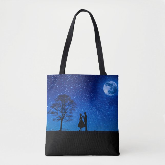 Tote Bag Les amoureux en pleine lune (Devant)
