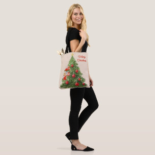Tote Bag Les anges décorant l'arbre de Noël